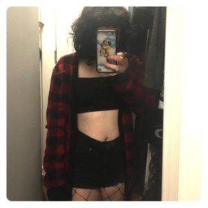 black and red plaid sweater